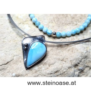 Anhänger Larimar 925-Silber inkl. Reif